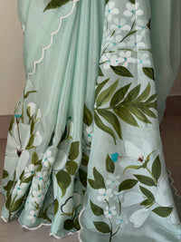 Mint Bloom Saree