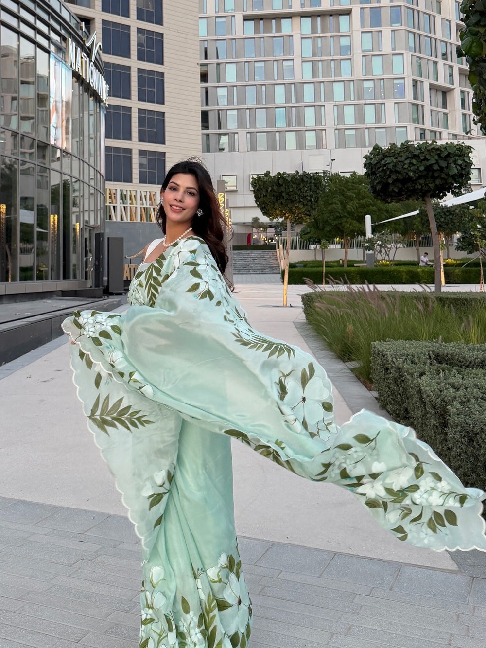 Mint Bloom Saree