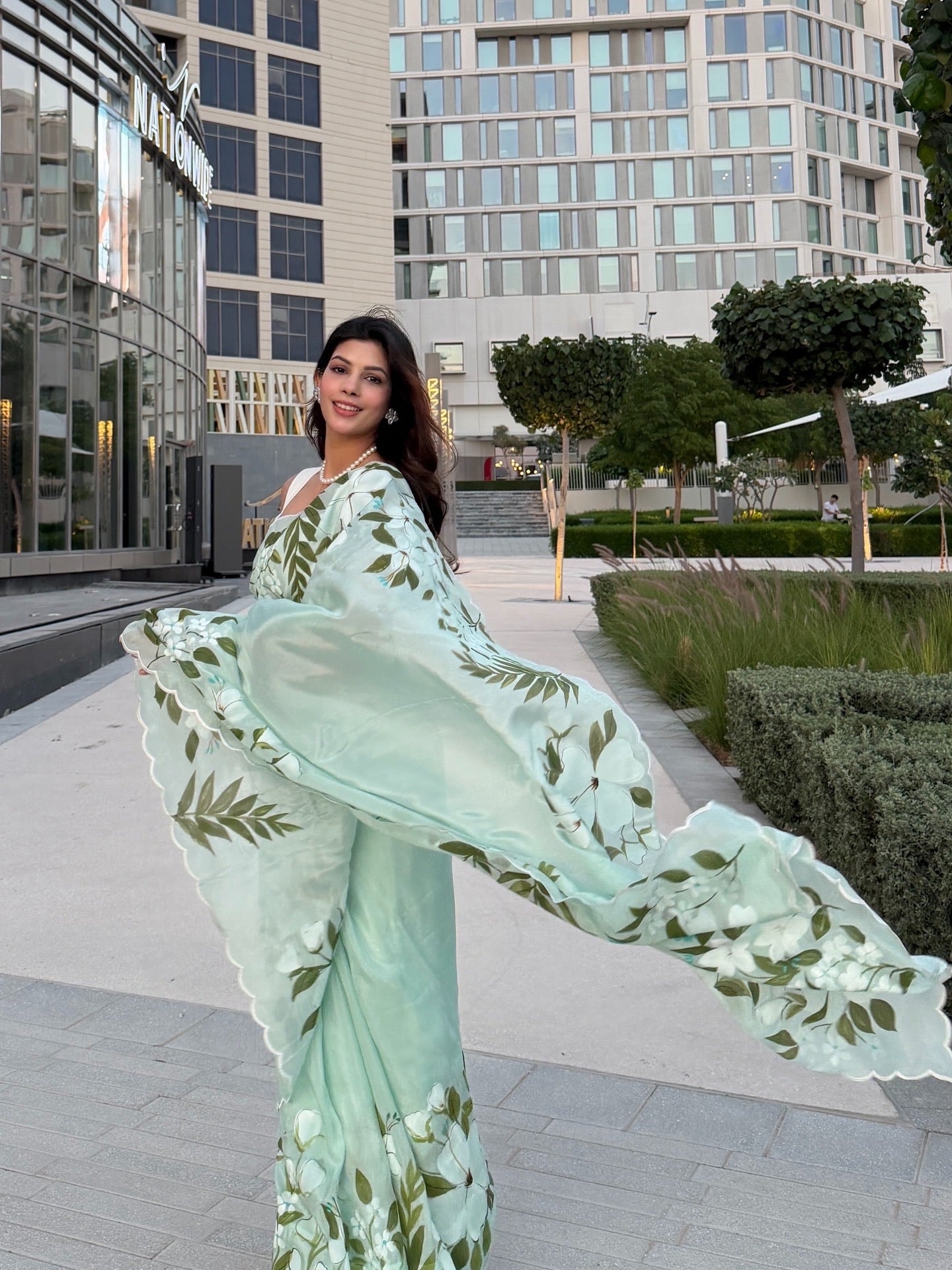 Mint Bloom Saree
