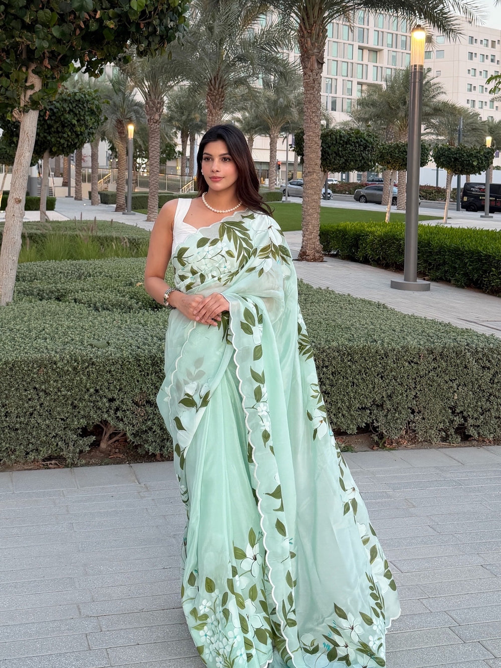 Mint Bloom Saree
