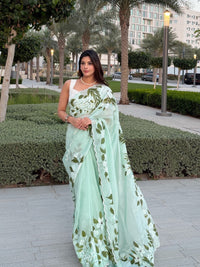 Mint Bloom Saree