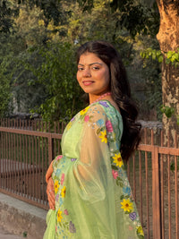 Mint Green Garden Saree