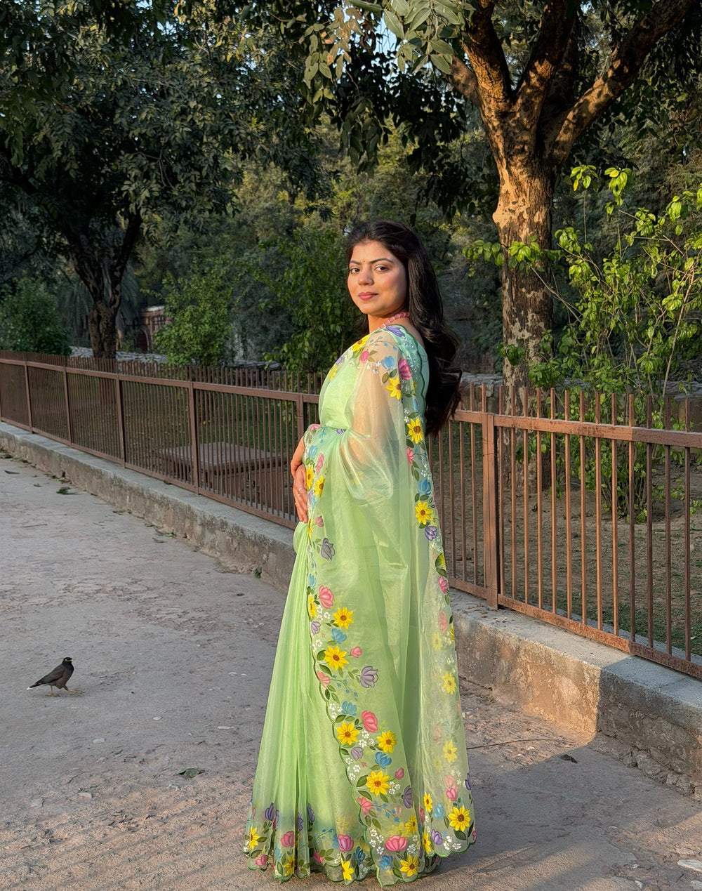 Mint Green Garden Saree