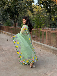 Mint Green Garden Saree
