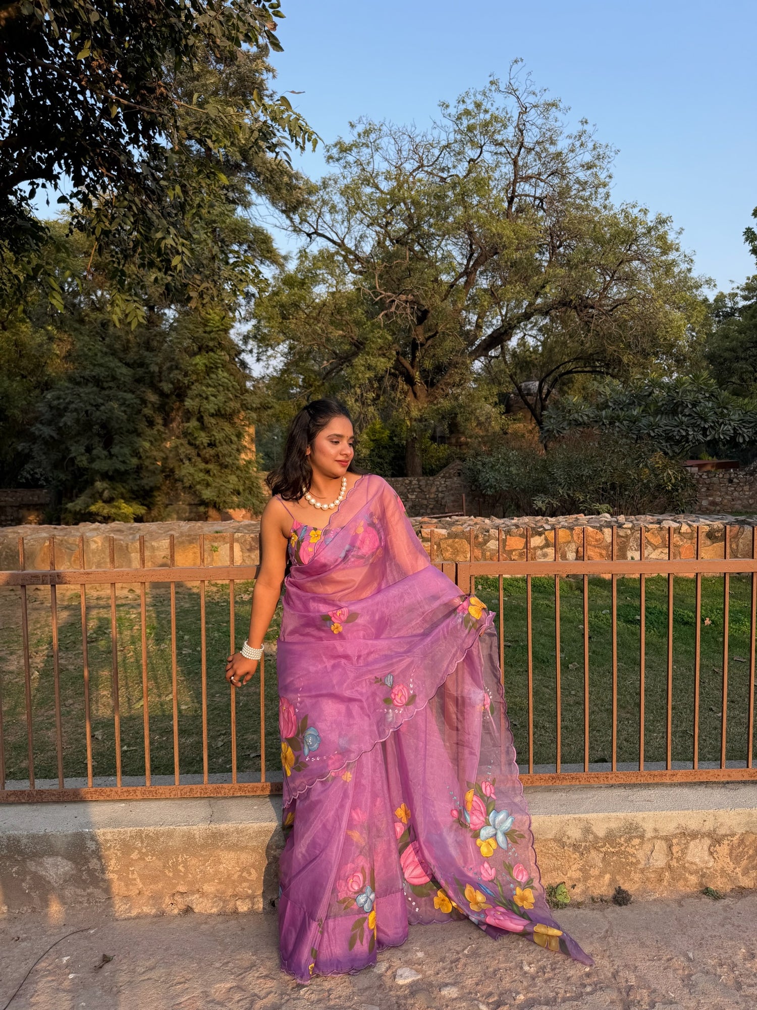 Lavender Garden Saree