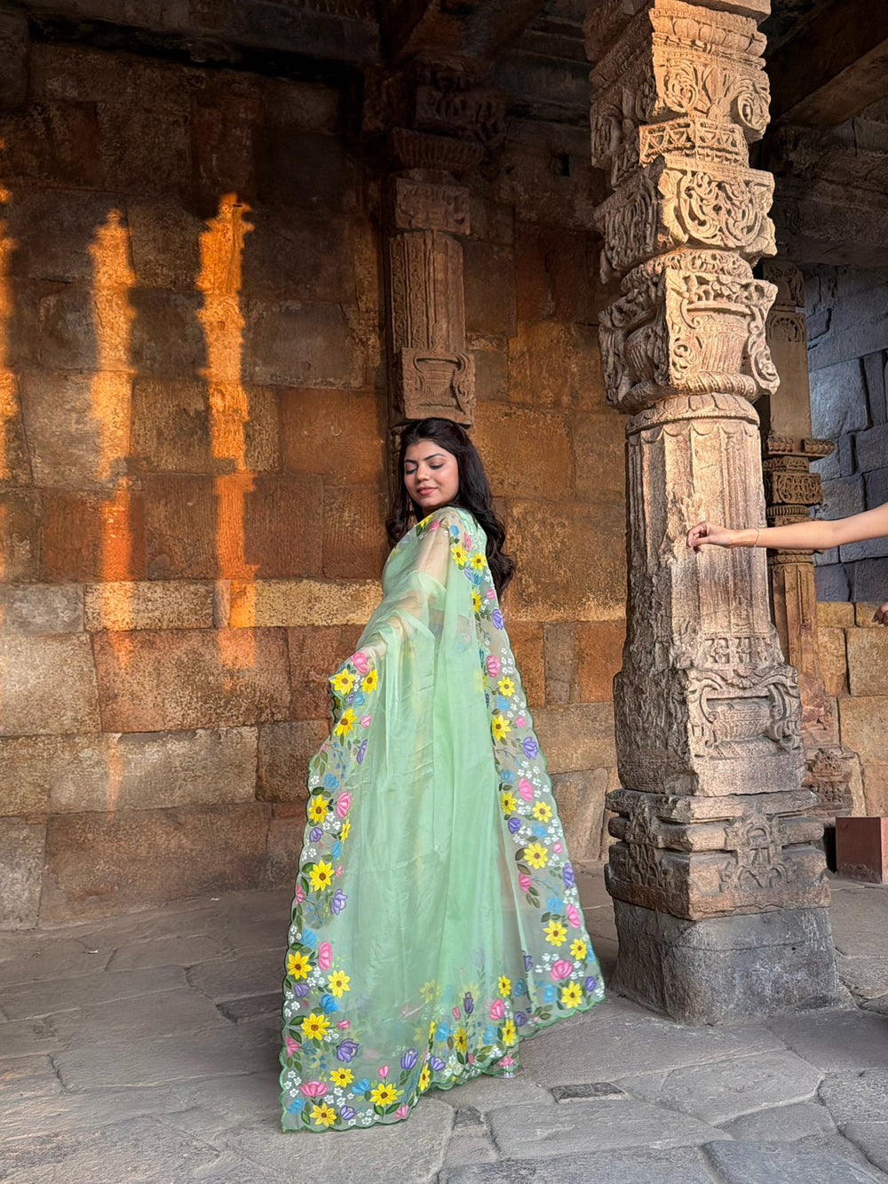 Mint Green Garden Saree