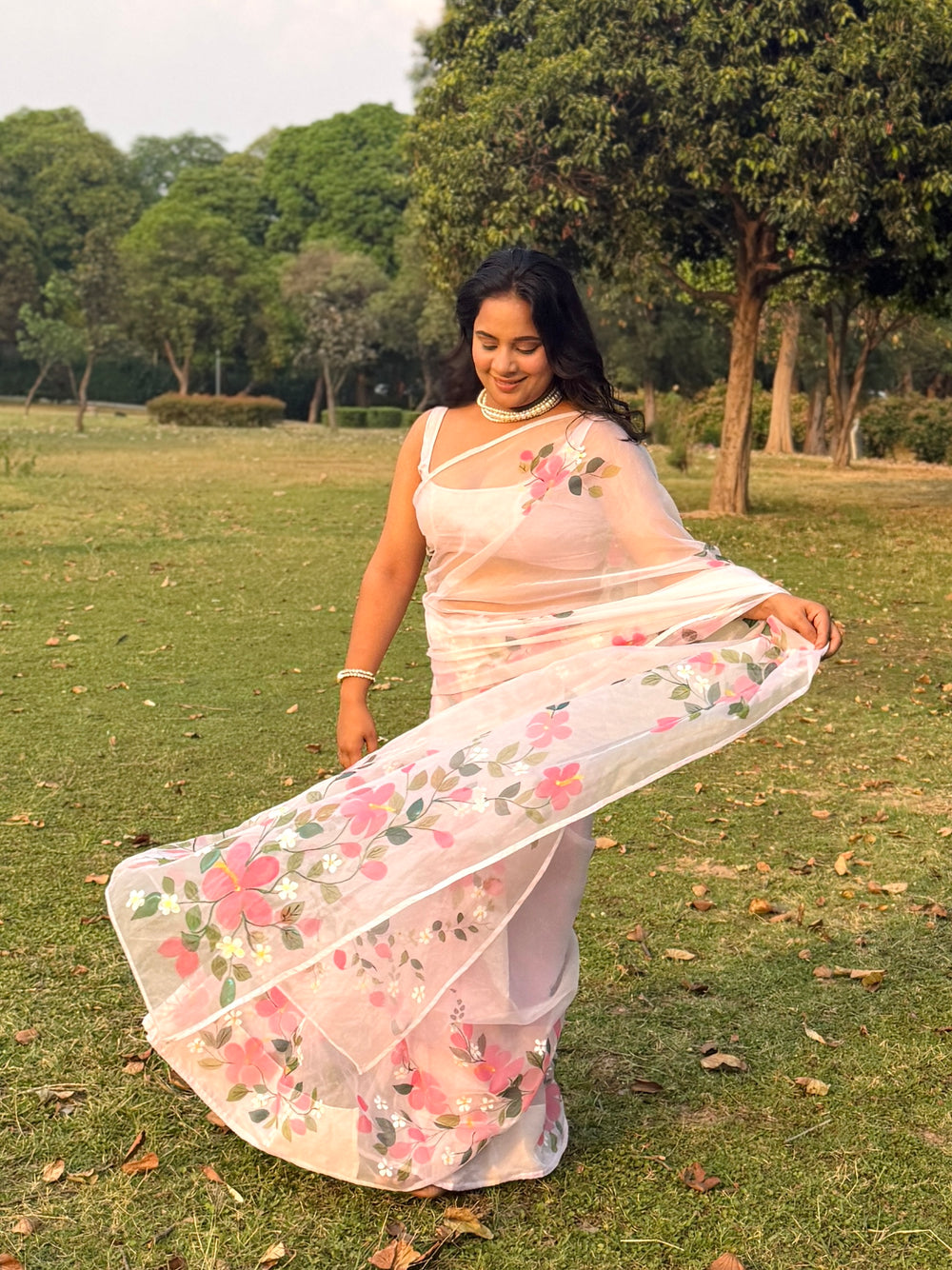 Flora Pink Saree