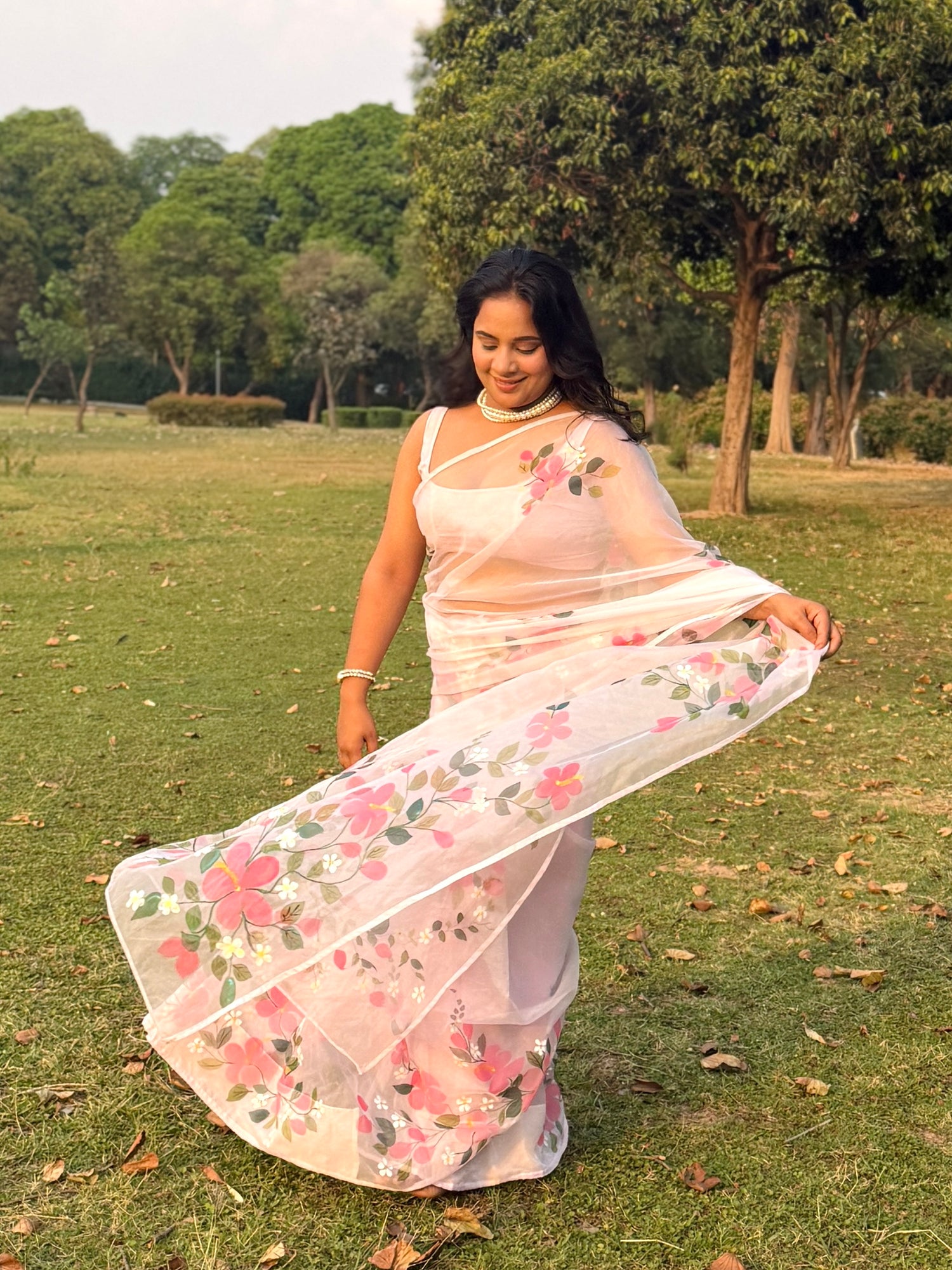 Flora Pink Saree