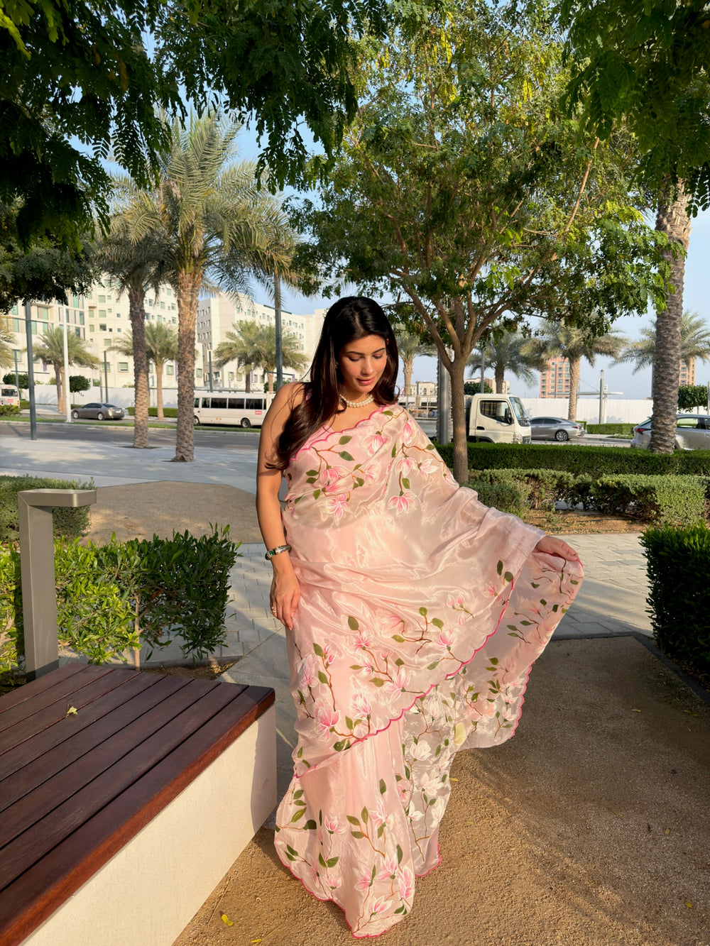 Pink Blossom Saree