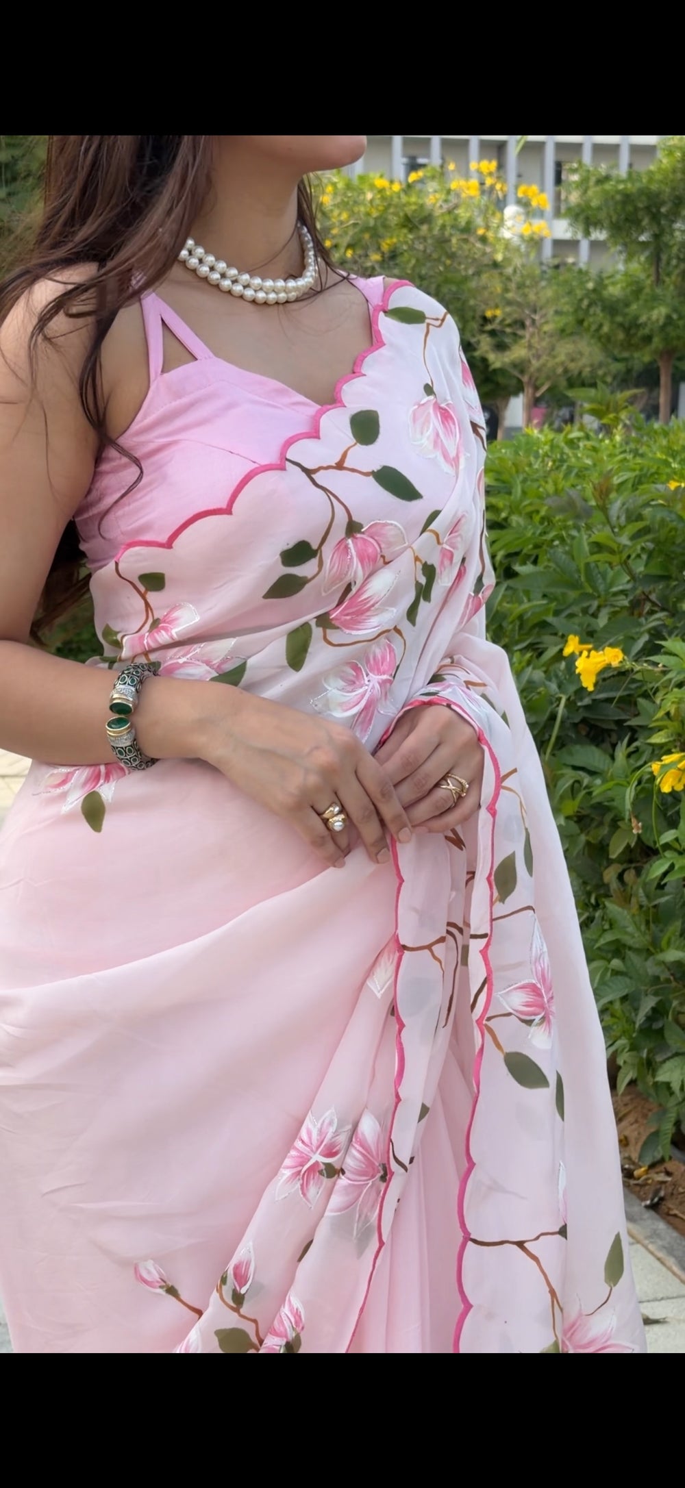 Pink Blossom Saree