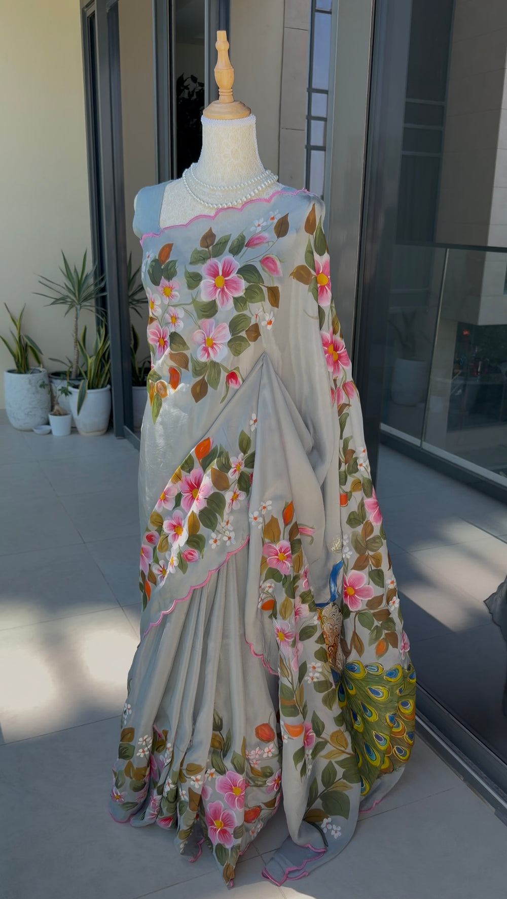 Grey Chandni Mayur Saree