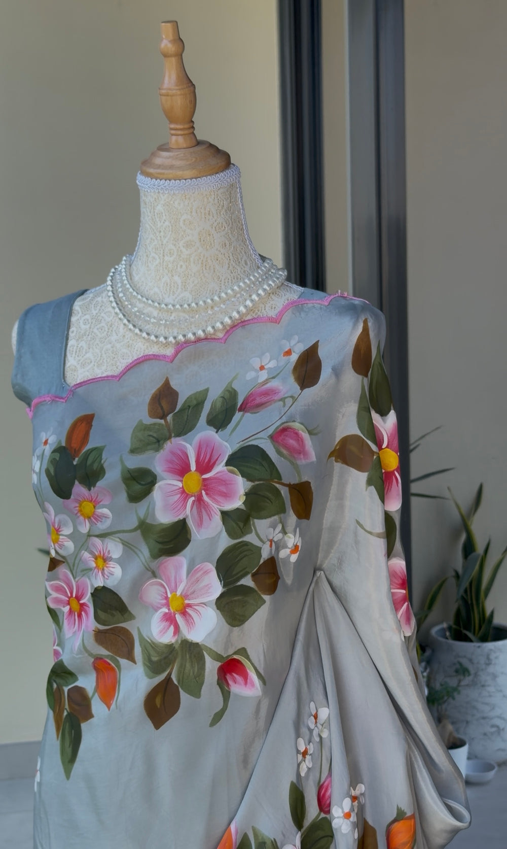Grey Chandni Mayur Saree