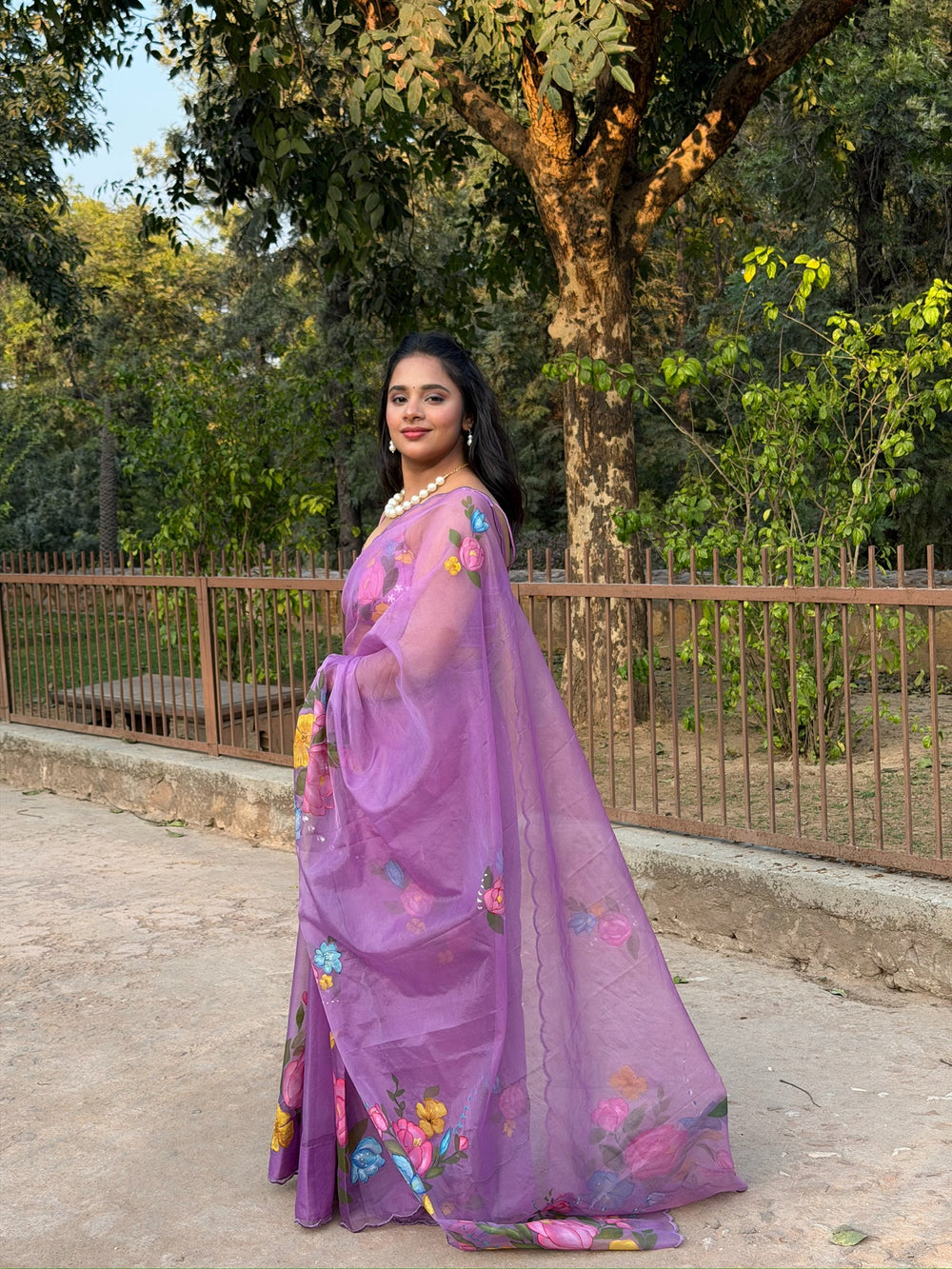 Lavender Garden Saree