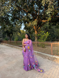 Lavender Garden Saree